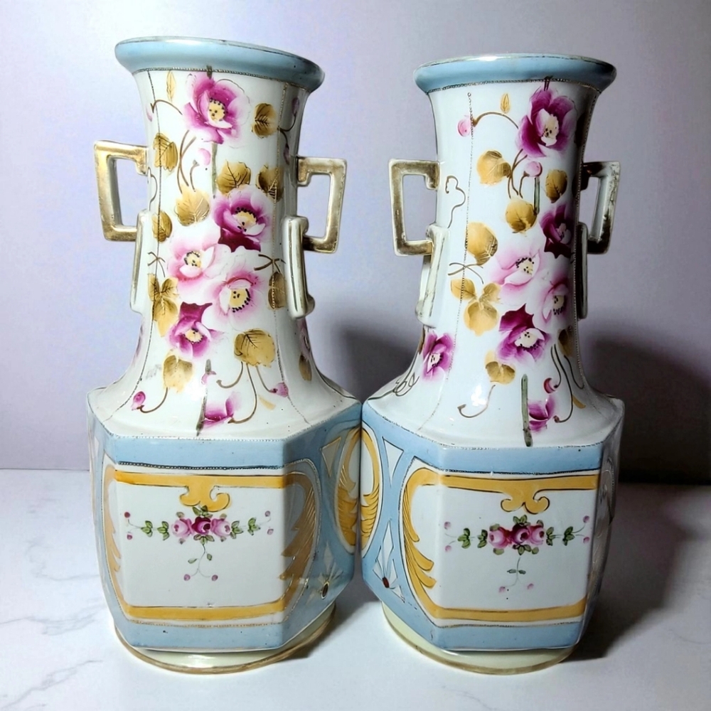 2 Antique Imperial Nippon Vases
